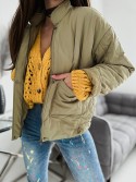 Damen-Steppjacke mit Stehkragen, olivgrün SF13 - Online-Shop - Boutique